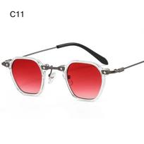 Fashion Polygon Frame Punk Sunglasses Avant Garde Ocean Color Hip Hop Shades Small Eyewear for Women & Men