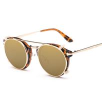 Double Layer Steampunk Flip-Up Sunglasses Two Usage Black Shades Glasses Punk Eyeglasses Flip Cover Computer Eyeglasses leopardo rašto spalva
