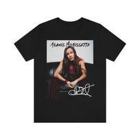Rare Alanis Morissette Gift For Fans Cotton Black Full Size Unisex T-Shirt Graphic Tee M