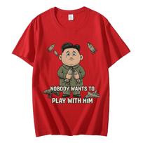 Sad Leader and Missiles Funny Meme T Shirt High Street Fashion Trend Short Sleeve Tshirts Unisex Women Casual Loose Cotton Tshirt S