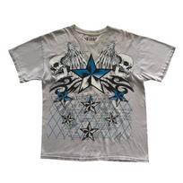 Y2K Grunge Skull Star Wing Tee – Cyber / Punk Style T-Shirt L