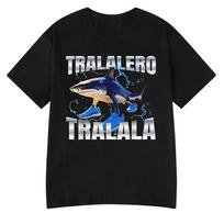 Tralalero Tralala Cotton Tshirt Tungtung Sahur Brainrot Kids Anime Tees Boy Girl Summer Short Sleeve 3d Tops Children Clothes S