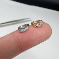18K Gold-Plated S925 Sterling Silver Zirconia Mini Hoops & Ear Cuff Set 18K Gold Pair
