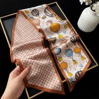 Confession balloon silk long silk scarf light luxury neck high-end female mulberry silk shirt streamer thin scarf 150*16CM