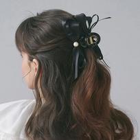 Merrill Pearl Ribbon Hair Clip JP-26-008CC black