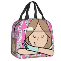 Custom Enfermera En Apuros Doctor Nurse Medicine Insulated Lunch Tote Bag for Women Resuable Cooler Thermal Bento Box Children 22x20x13cm