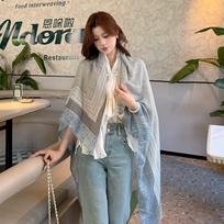 Summer thin cotton and linen 130 large square scarf women's shawl air-conditioned room warm silk scarf versatile fashion office shawl 130