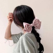 N7 Silk 3-Stage Knot Hairpin Pink Automatic Hair Pin Hair Ribbon
