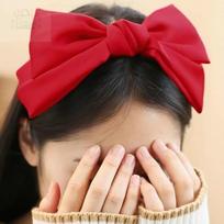 GSTORE Feminine Headbands, Glamorous Headbands, Voluminous Headbands, Lovely Hairbands, Red Satin Giant Ribbon Hairband