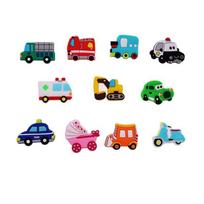 Cartoon Small Car PVC Rubber Patch: Anti-Collision Fridge Magnet & DIY Kids' Hair and Shoe Decor 200 pieces