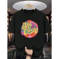 European sizes Age of Aquarius  Printed Short-sleeve T-shirt, Vintage Fashion, Suitable for Artistic Youth and Individuals Seeking  Style S juoda