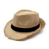 Casual Sun Protection Sun Hat Straw Cowboy Straw Hat Wide Brim Jazz Hat Mens chaki