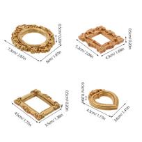 32Pcs Tiny Vintage Photo Frames Gold Mini Retro Picture Frame Set Lightweight Decorative Frames for Wall Shelf Dollhouse Craft auksinė