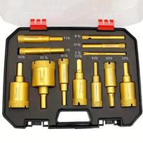 6-35mm Hole Saws Diamond Drill Bits Set Triangle Shank for Glass/Tile/Granite Brazed Diamond Coated Ceramic Drill Kit Marble Cut