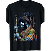 American Samoan Barber Japanese-Style Bushido Art T-Shirt S juoda