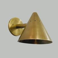 Handcrafted Conical Brass Wall Sconce  Mid-Century Modern Raw Brass Industrial Wall Light Fixture