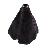 Suede Leather Car Manual Stick Shifter Knob Gear Shift Boot cars accessories Red line