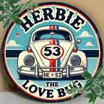 Vintažinis Herbie Meilės Vabaliukas Metalinis Skardinis Ženklas Retro Sienos Menas Garažo Baro Kavinės Dekoras 20x20
