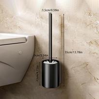 Space Aluminum Toilet Brush No Dead Angle Washing Toilet Brush Wall Hanging Perforation-Free Toilet Cleaning Equipment juoda