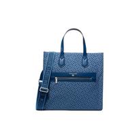 Michael Kors MK Kempner Vintage Jacquard Wide Strap Tote Bag Women tote bags Light-Blue 30F2S4KT3J-494 Basic Set (Bag+Dust Bag)