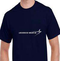 Lockheed Martin Baltas Logotipas JAV Aviacijos Gynybos Įmonė Tamsiai Mėlynas Medvilninis Marškinėlis L