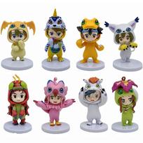 Digimon 8pcs/Set Adventure Cosplay Tailmon Gomamon Patamon Gabumon Tentomon Palmon Piyomon Agumon Anime Model Toy Doll Gifts