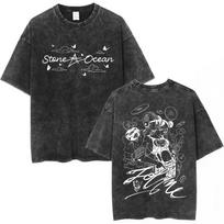 JoJos Bizarre Adventure Unisexs Washed Tshirt  summer New Josuke Higashikata Graphic Cotton Fashion Streetwear  shirt L