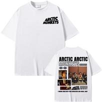 Rock Band Arctic Monkeys Cover Graphic T Shirt Mens Clothing Hip Hop Punk Streetwear T Shirts Women Casual Cotton Male Tshirt S