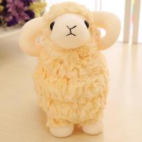 Plushie Sheep Toy Big Horns Baby Goat Plush Doll PP Cotton Fluffy Sheep Plush Toys Cute Stuffed Baby Goat Keychain Kids Gift