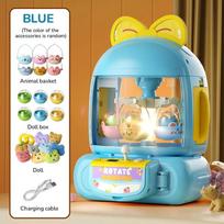 Claw Machine Toy for Kids Girl Boy Portable Plush Doll Grabber  with Music Toy Crane Machine Party Game Children Christmas Gifts mėlyna