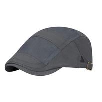 Fashion Summer Beret Hat Mesh Breathable Adjustable Sun Cap Quick-drying Solid Color Cabbie Hat Men Women tamsiai pilka spalva