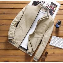 Large Size Men's Soring Fashion Casual Windbreaker Jacket L šviesios chaki spalvos