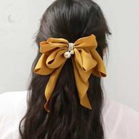 LUNAMAY Pretty Hairpin Lovely Look Butterfly Pearl Yellow Automatic Hairpin