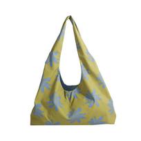 Korean Style Canvas Shoulder Bag Flower Lazy Style Messenger Bag Portable Orchid Vest Bag  Women žalia