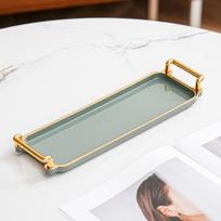 Light Luxury Tray Household Rectangular Cosmetics Storage Tray Living Room Water Cup Storage Hotel Apartment Storage Tray 2026