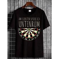 Black T Shirt with for Dart Board And Text I Prefer to Play Bottomless for Darts Enthusiasts And Casual Wear S juoda