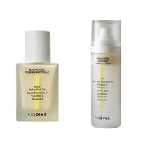 Findive Bakuchiol Moisture Radiance Essential 2-Piece Set Bakuchiol Toning Ampoule 30ml + Bakuchiol Liposome Ampoule Mist 100ml 1 Month Daily Care