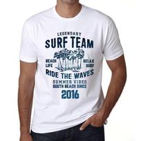 Men’s Vintage Tee Shirt Graphic T Shirt Surf Team 2016 White XS balta