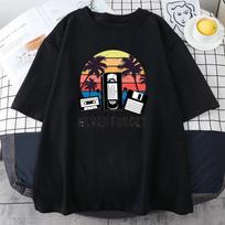 Niekada Nepamiršk Jūros Kranto Retro Muzikos Festivalio Vyriški Marškinėliai Kūrybiškumas Hip Hop O-Kaklas Drabužiai Oversize Laisvalaikio Tendencija Unisex Trumpomis Rankovėmis L