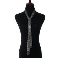 Neck Tie Rhinestone Necktie Suit  Uniform Tie Temperament Women Tie  Party KTY juoda