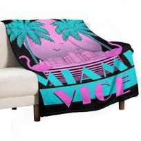 Miami Vice - Retro 80-ųjų dizaino pledas, šiltas žiemai, turistinis, sunkus, gražus pledas 30x40in