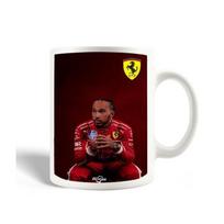 Mug - MANIACASE - Hamilton Scuderia Ferrari official wallpaper - Ceramic - 30 cl - White balta