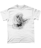 Stevie Ray Vaughan Sketch T Shirt Double Trouble L