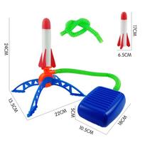 A Kid Outdoor Rocket Foot Pump Outdoor Air Pressing Soaring Rocket Suit Jumps Air Powered Rocket Launcher Game Children Toy Gift raudona
