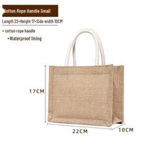 Retro Jute Burlap Tote Bags with Custom Logo for Shopping and DIY