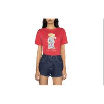 Polo Ralph Lauren SS23 Bear Print Crew Neck Short Sleeve T-Shirt Women Tops Red 211905673-001 XS