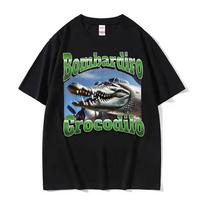 Bombardino Crocodilo Funny Plane Bomber Meme T Shirts Men Women Fashion Trending Humor Tshirts Male Cotton Short Sleeve T Shirt S