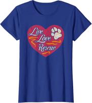 Live Love Rescue Dog Lover Adopt A Dog Adoption Gift Unisex TShirt New 100 Cotton Short Sleeve ONeck Tshirt Casual Unisexs Top S