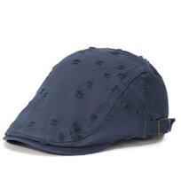 Fashion Hole Sketching Beret Hat Soft Cotton Painter Hat Adjustable Newsboy Hat Men Women tamsiai mėlyna spalva
