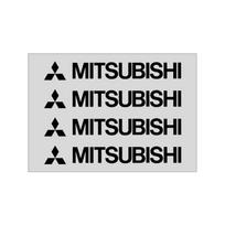For Mitsubishi Lancer Pajero Outlander L200 EVO Lancer EX 4Pcs Car Styling Door Handle Stickers Tire Rear View Mirror Decals juoda